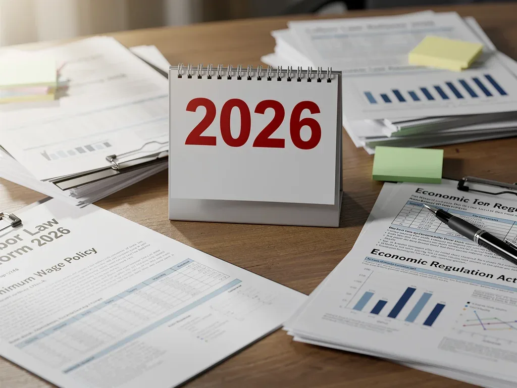 Calendario 2026 destacando nuevas regulaciones de beneficios por desempleo.