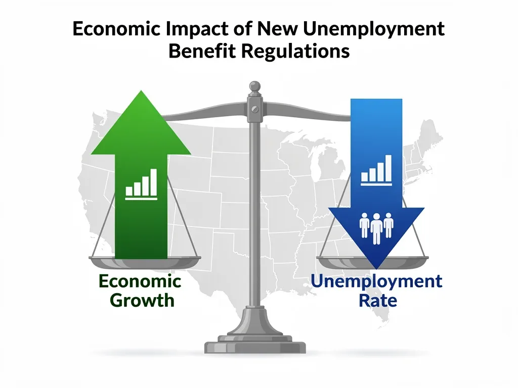 Gráfico de impacto económico de regulaciones de beneficios por desempleo en EE. UU.