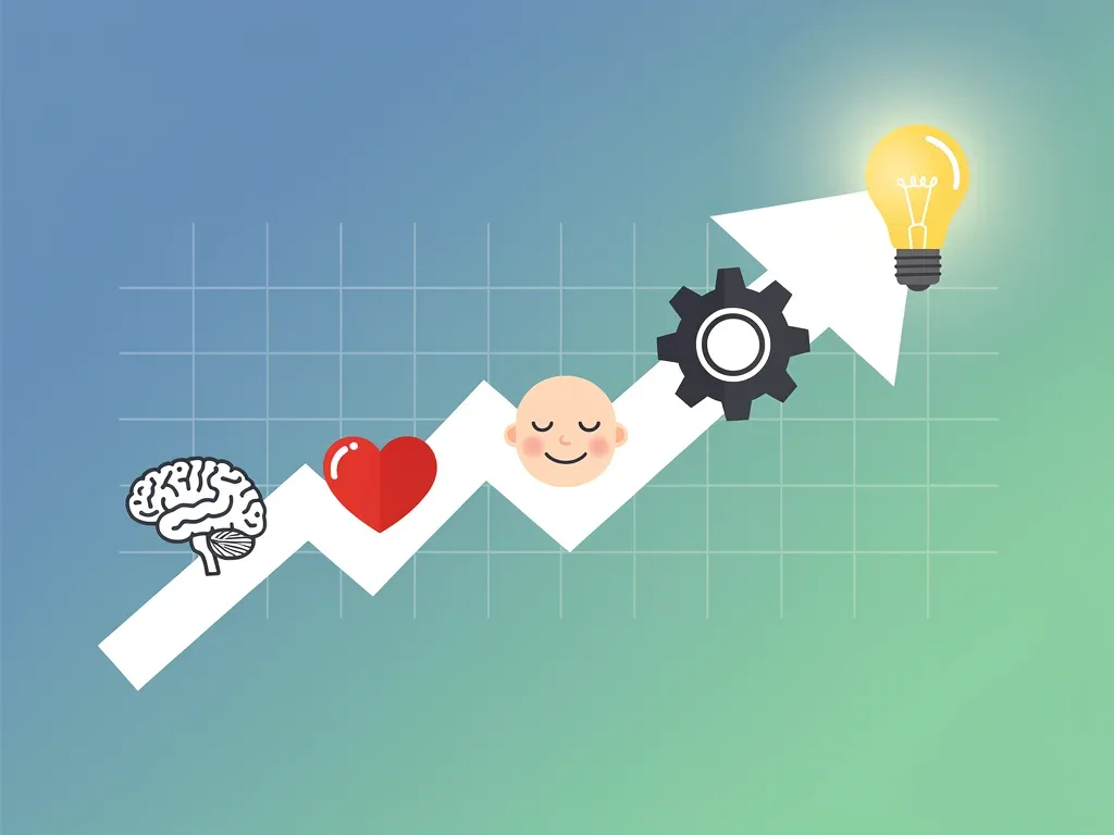 Gráfico ilustrando la correlación positiva entre la salud mental de los empleados y el aumento de la productividad empresarial.