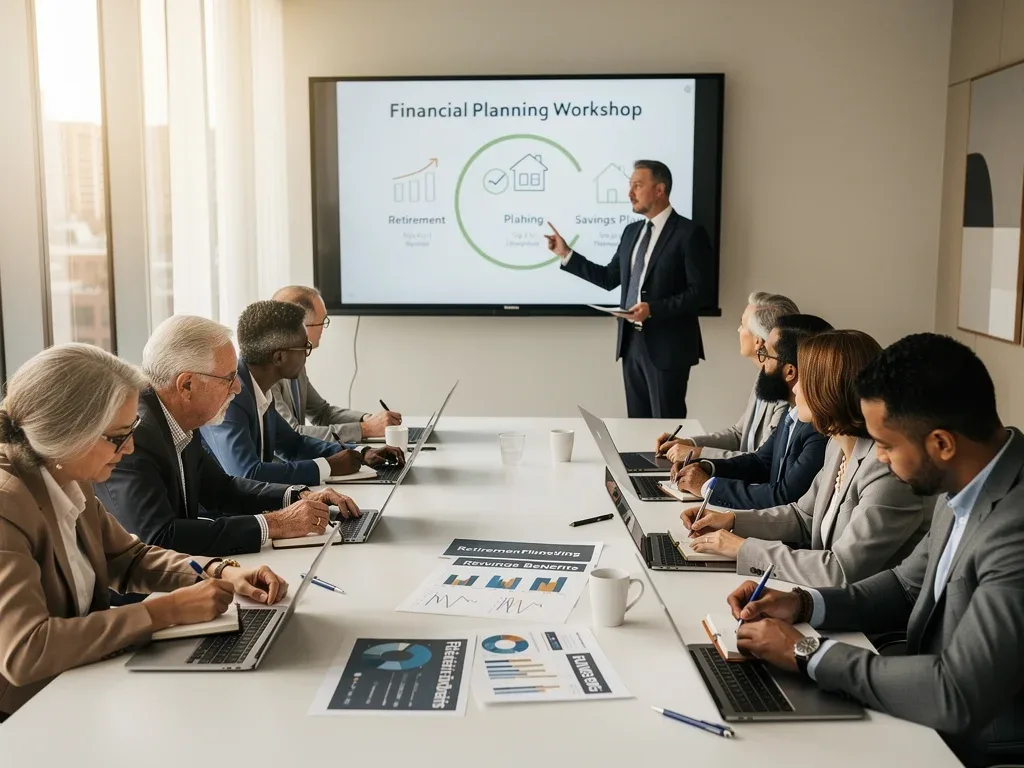 Grupo de personas aprendiendo sobre planificación de beneficios de jubilación