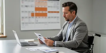 Mujer revisando documentos para beneficios por discapacidad 2026