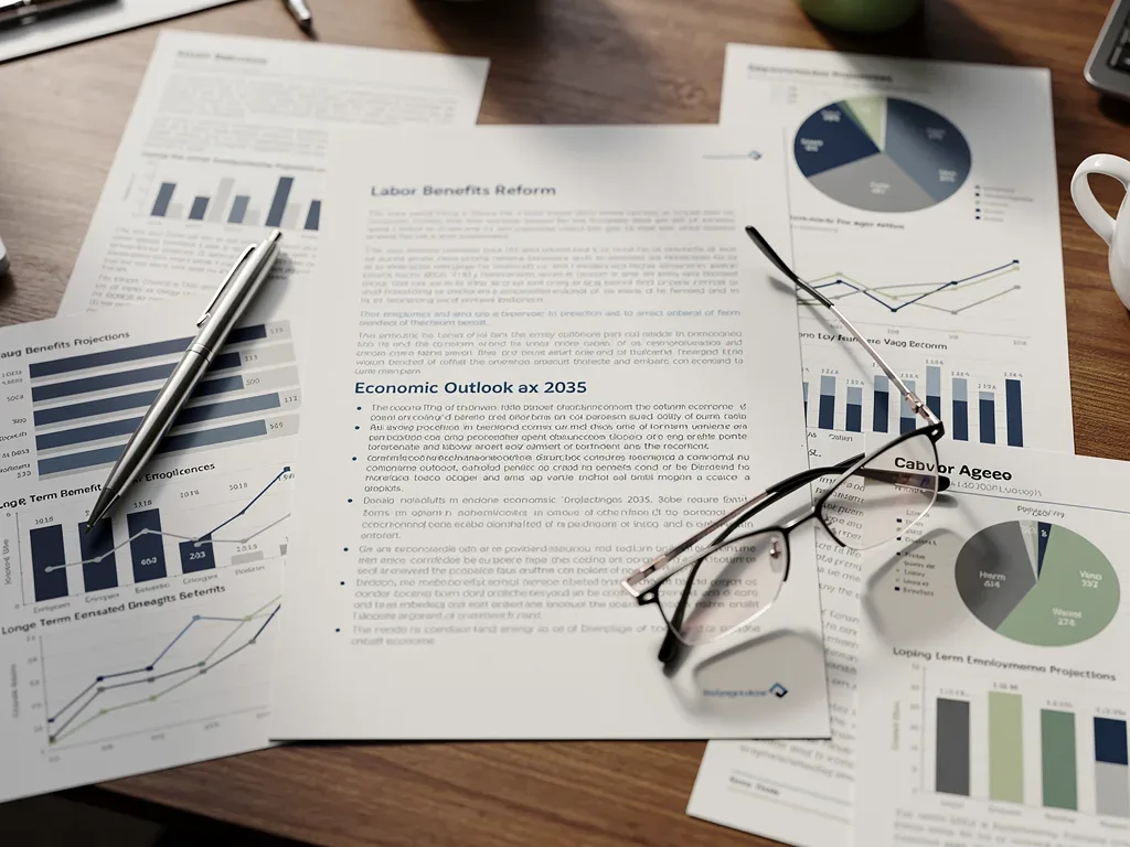 Documentos con análisis de beneficios laborales y proyecciones económicas para 2026.